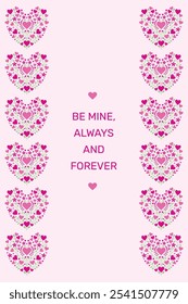 Romantic Valentine's Card with "Be Mine" Text