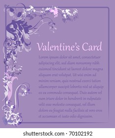 Romantic Valentines Card for text Vector