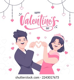 romantic valentine's couple illustration background