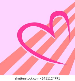 Romántico telón de fondo del día de San Valentín con decoración de rayas.