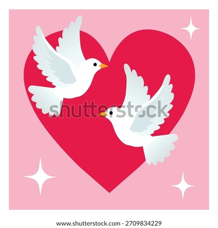 romantic Valentine's Day cards featuring hearts and doves