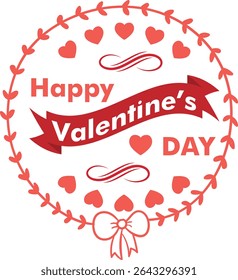 Romantic Valentine's Day design element featuring hearts, flowers, and other festive imagery.
