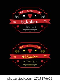 Romantic Valentine's Day design elements in vector format for creative holiday projects.