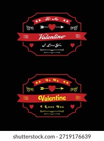 Elementos de diseño románticos de San Valentín en formato Vector para proyectos creativos de vacaciones.