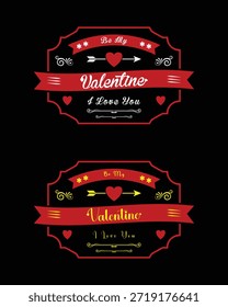 Elementos de diseño románticos de San Valentín en formato Vector para proyectos creativos de vacaciones.
