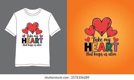 Romantic Valentine's Day Graphic for T-Shirts and Prints