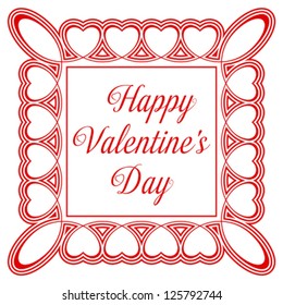 Romantic Valentine's day greeting card with decorative frame. Perfect for Valentine's Day.