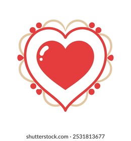 Romantic Valentine's Day greeting card with an elegant border featuring hearts and decorative elements. Perfect for creating love-themed designs, greeting cards, and festive holiday messages.