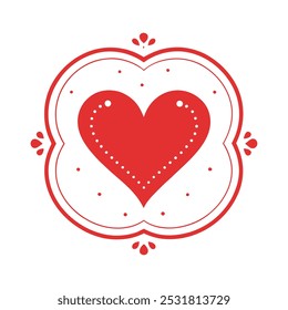 Romantic Valentine's Day greeting card with an elegant border featuring hearts and decorative elements. Perfect for creating love-themed designs, greeting cards, and festive holiday messages.