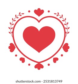 Romantic Valentine's Day greeting card with an elegant border featuring hearts and decorative elements. Perfect for creating love-themed designs, greeting cards, and festive holiday messages.