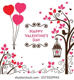 Romantic Valentine's Day Greeting Card Design