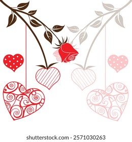 Romantic Valentine's Day Hearts and Roses Design