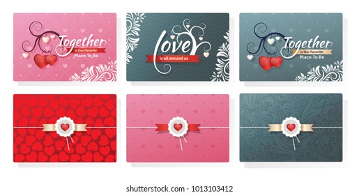 Romantic Valentine's Day Invitation Card with text and heart shapes. Cover design can be used as background for wallpaper, website, greeting cards, wedding  and party invitations, wrapping