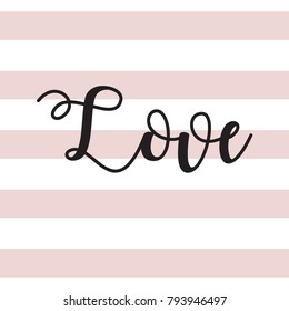 Romantic Valentines day love greeting card with hearts. Vector illustration - love day. Card for February 14. The inscription love. Be my valentine. Calligraphic inscription