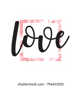 Romantic Valentines day love greeting card with hearts. Vector illustration - love day. Card for February 14. The inscription love. Be my valentine. Calligraphic inscription