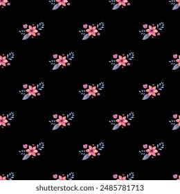 Romantic Valentines Day Seamless Vector Pattern Design
