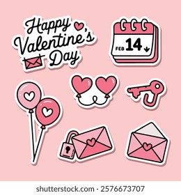 Romantic Valentine's Day Sticker Set
Love-Themed Vector Illustration Collection
Trendy Pink Greeting Card Templates
Cute Holiday Design Element Pack
February 14 Decorative Icon Bundle