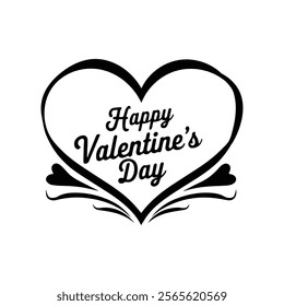 Romantic Valentine's Day Typography Vector Illustration – Perfect for Love-Themed Designs