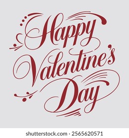 Romantic Valentine's Day Typography Vector Illustration – Perfect for Love-Themed Designs