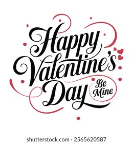 Romantic Valentine's Day Typography Vector Illustration – Perfect for Love-Themed Designs