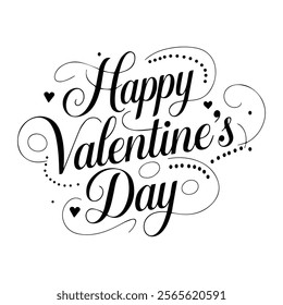 Romantic Valentine's Day Typography Vector Illustration – Perfect for Love-Themed Designs