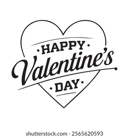Romantic Valentine's Day Typography Vector Illustration – Perfect for Love-Themed Designs