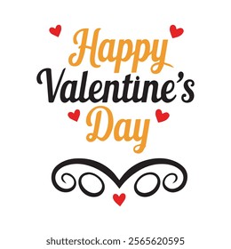 Romantic Valentine's Day Typography Vector Illustration – Perfect for Love-Themed Designs