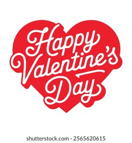 Romantic Valentine's Day Typography Vector Illustration – Perfect for Love-Themed Designs