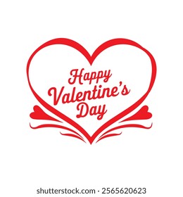 Romantic Valentine's Day Typography Vector Illustration – Perfect for Love-Themed Designs