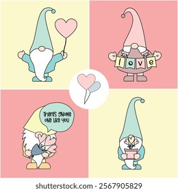 Romantic Valentine's Gnome Clipart – Cute Love Illustrations. Celebrate love with this adorable Valentine's gnome clipart collection!