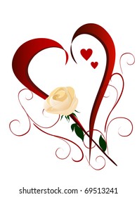 romantic valentine`s heart - vector