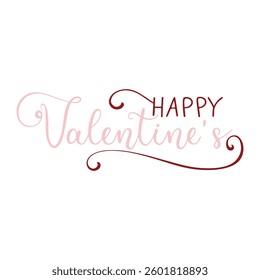 Romantic Valentine's Typography Banner with Cute Doodle Hearts.	