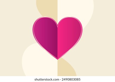 Romantic vector abstract geometric background with heart. Creative concept of Happy Valentines Day web banner or header.