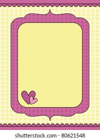 Romantic vector background with hearts and dots