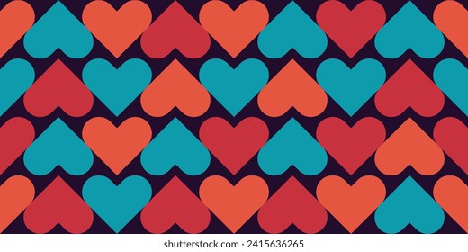 Romantischer Vektorhintergrund mit Herzen. Nahtlose Muster mit Herzen. Valentinstag-Feiertag-Hintergrund.