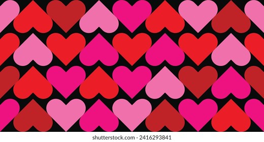 Antecedentes vectoriales románticos con corazones. Patrón sin foco con corazones. Día de San Valentín como telón de fondo.