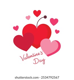 A romantic vector featuring Valentine hearts and "Happy Valentine's Day" text, perfect for greeting cards, decorations, and holiday-themed designs. Celebrate love with this vibrant and stylish graphic
