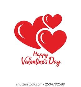 A romantic vector featuring Valentine hearts and "Happy Valentine's Day" text, perfect for greeting cards, decorations, and holiday-themed designs. Celebrate love with this vibrant and stylish graphic