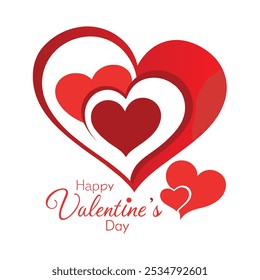 A romantic vector featuring Valentine hearts and "Happy Valentine's Day" text, perfect for greeting cards, decorations, and holiday-themed designs. Celebrate love with this vibrant and stylish graphic