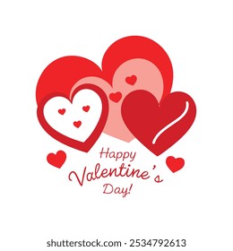 A romantic vector featuring Valentine hearts and "Happy Valentine's Day" text, perfect for greeting cards, decorations, and holiday-themed designs. Celebrate love with this vibrant and stylish graphic
