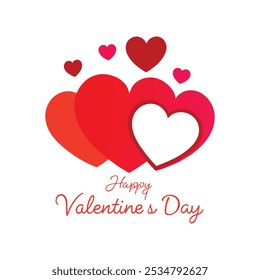 A romantic vector featuring Valentine hearts and "Happy Valentine's Day" text, perfect for greeting cards, decorations, and holiday-themed designs. Celebrate love with this vibrant and stylish graphic