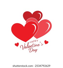 A romantic vector featuring Valentine hearts and "Happy Valentine's Day" text, perfect for greeting cards, decorations, and holiday-themed designs. Celebrate love with this vibrant and stylish graphic