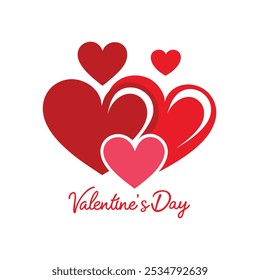 A romantic vector featuring Valentine hearts and "Happy Valentine's Day" text, perfect for greeting cards, decorations, and holiday-themed designs. Celebrate love with this vibrant and stylish graphic