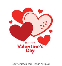 Um vetor romântico com corações dos namorados e texto "Feliz Dia dos Namorados", perfeito para cartões de felicitações, decorações e projetos temáticos de férias. Comemore o amor com este gráfico vibrante e elegante