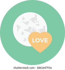 romantic vector flat colour icon