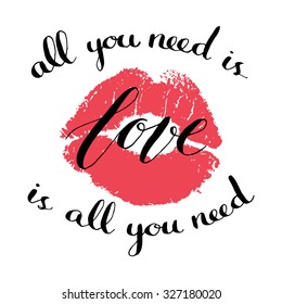 Romantic vector handwritten card