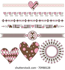 Romantic vector heart trims and graphics