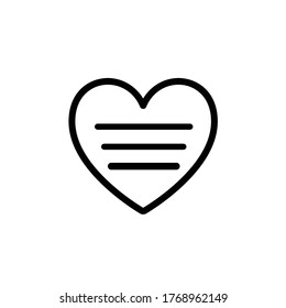 Romantic vector icon heart postcard 