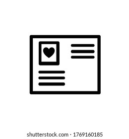 Romantic vector icon love envelope with heart stamp