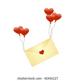 A romantic vector illustration of a letter which is sent to a very special someone